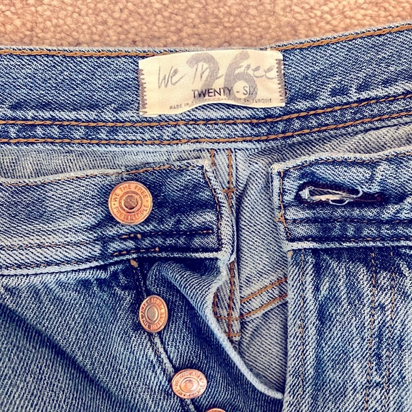 We The Free distressed button fly jeans,  medium wash denim, - Picture 3 of 3